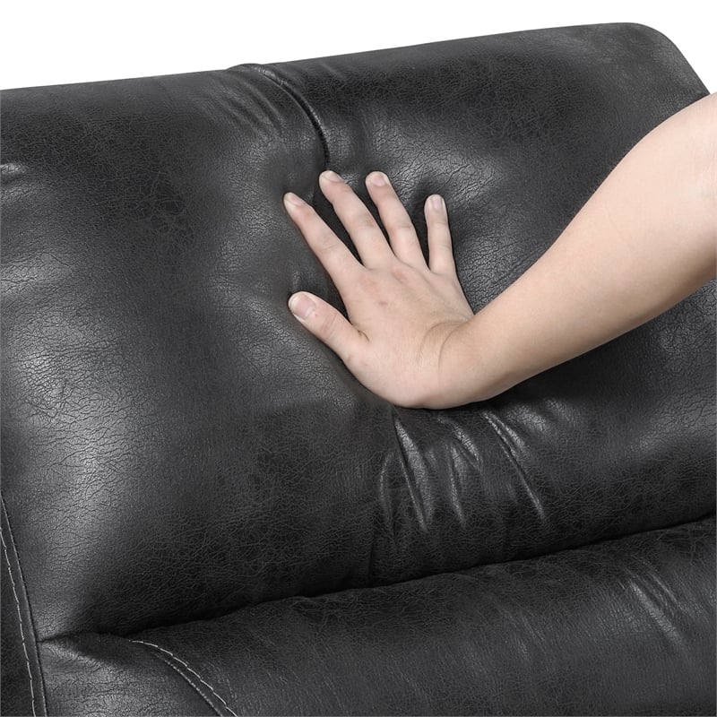 Lexicon Hazen Microfiber 2pc Set Sofa+ Loveseat in Black