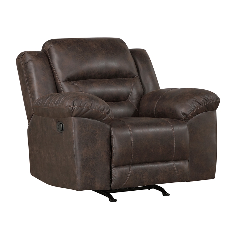 Lexicon Hazen Microfiber Rocker Reclining Chair in Dark brown