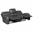 Lexicon Newnan Faux leather Double Reclining Sofa in Gray