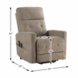 Lexicon Wichita Microfiber Power Lift Chair with Massage and Heat in Brown