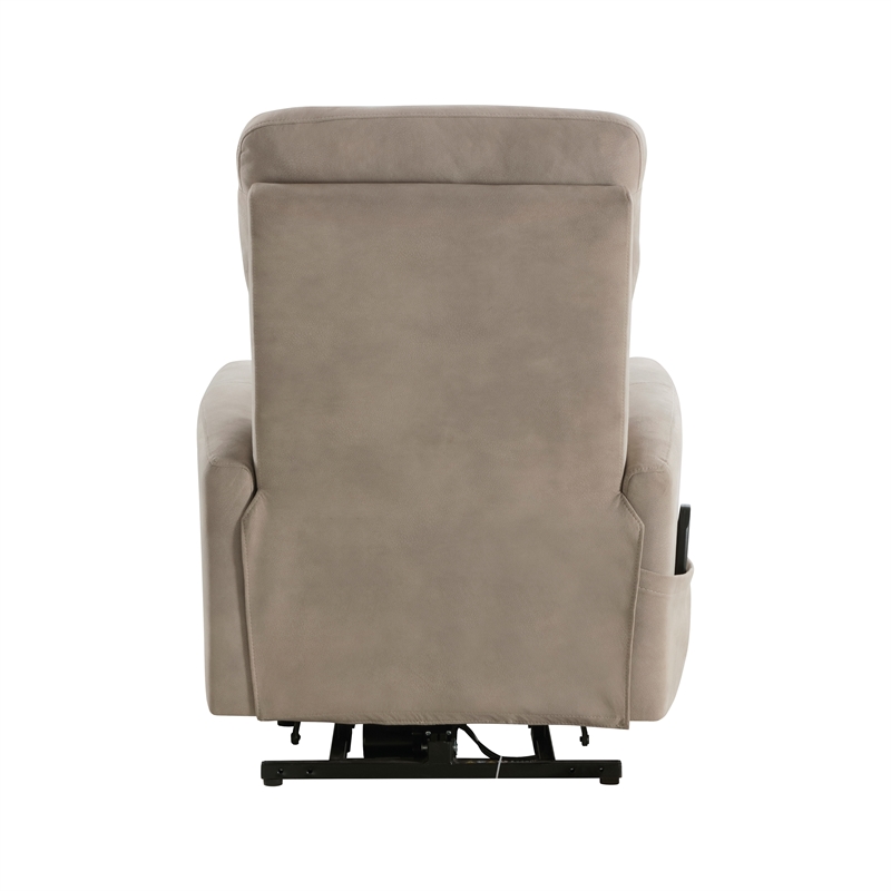 Lexicon Wichita Microfiber Power Lift Chair with Massage and Heat in Brown