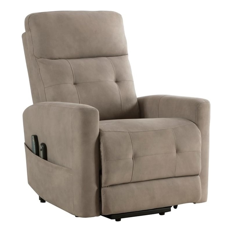 Lexicon Wichita Microfiber Power Lift Chair with Massage and Heat in Brown
