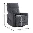 Lexicon Wichita Microfiber Power Lift Chair with Massage and Heat in Dark gray