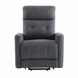 Lexicon Wichita Microfiber Power Lift Chair with Massage and Heat in Dark gray