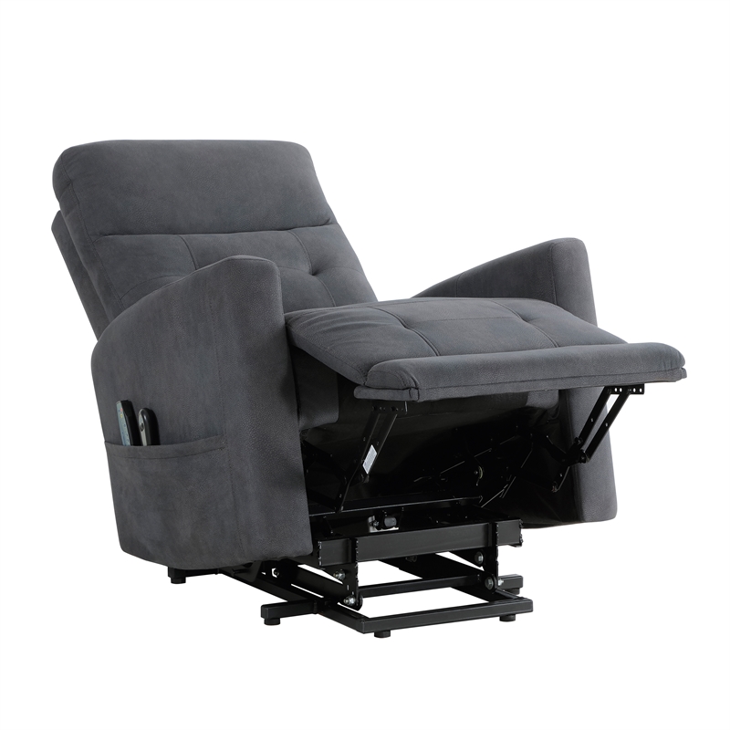 Lexicon Wichita Microfiber Power Lift Chair with Massage and Heat in Dark gray