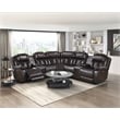 Lexicon Ramone Faux leather 3-Piece Sectional with Consoles in Dark brown