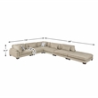 Lexicon Corydon Microfiber 6-Piece Modular Sectional with Ottoman in Brown