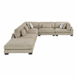 Lexicon Corydon Microfiber 6-Piece Modular Sectional with Ottoman in Brown