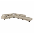 Lexicon Corydon Microfiber 6-Piece Modular Sectional with Ottoman in Brown