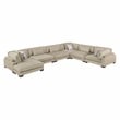 Lexicon Corydon Microfiber 6-Piece Modular Sectional with Chaise in Brown