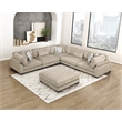 Lexicon Corydon Microfiber 6-Piece Modular Sectional with Ottoman in Brown