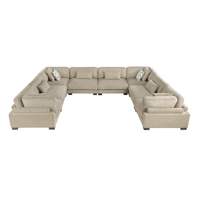 Lexicon Corydon Microfiber 8-Piece Modular Sectional in Brown