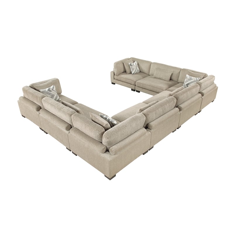 Lexicon Corydon Microfiber 8-Piece Modular Sectional in Brown