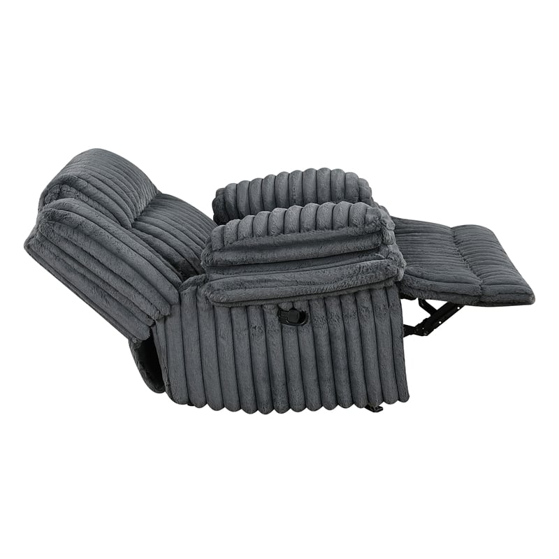 Lexicon Goodland Corduroy Glider Reclining Chair in Dark gray