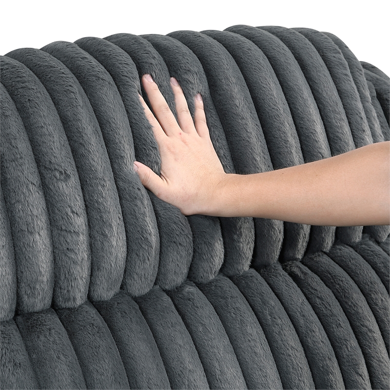 Lexicon Goodland Corduroy Glider Reclining Chair in Dark gray