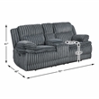 Lexicon Goodland Corduroy Dbl Rclng Love Seat with Center Console in Dark gray