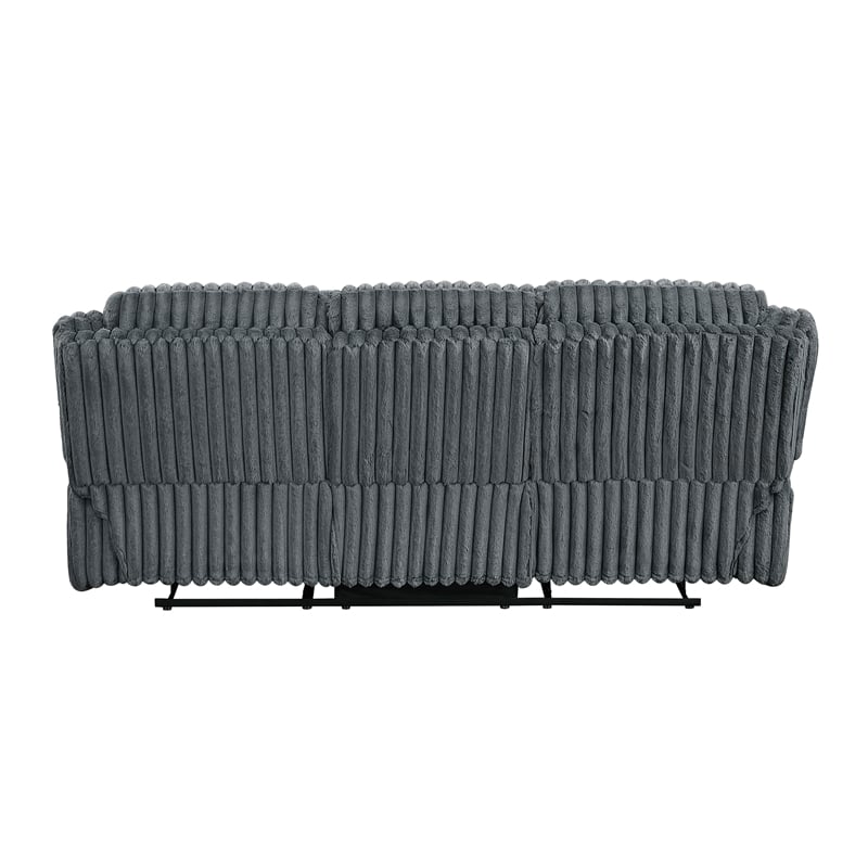 Lexicon Goodland Corduroy Double Reclining Sofa in Dark gray