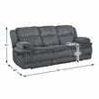 Lexicon Goodland Corduroy 2pc Set Sofa+Loveseat in Dark gray