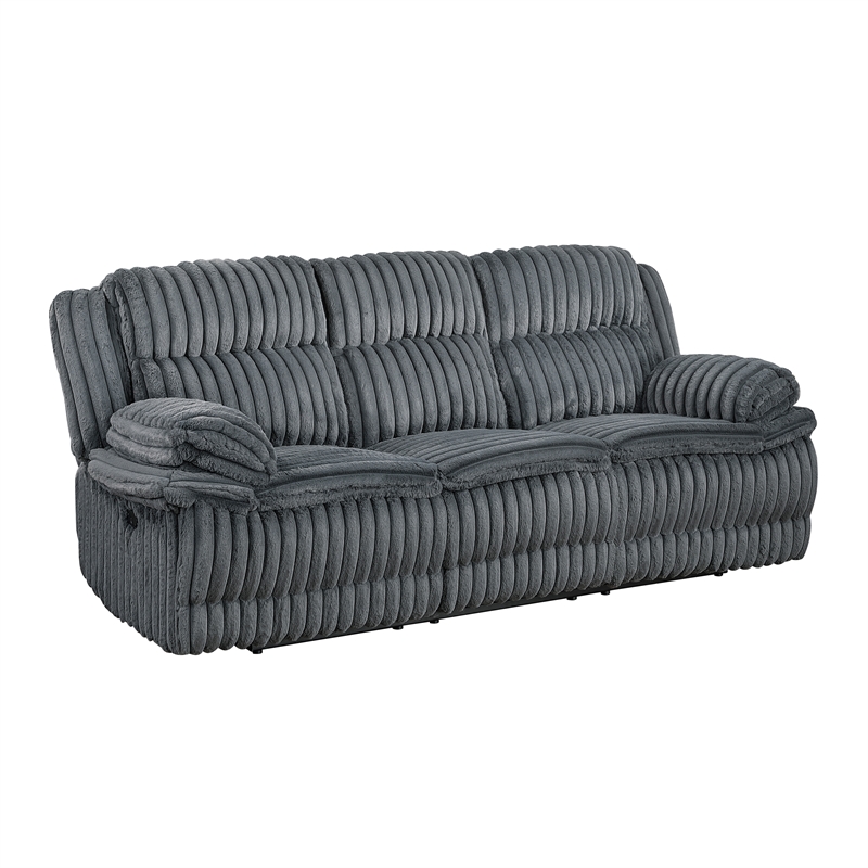 Lexicon Goodland Corduroy 2pc Set Sofa+Loveseat in Dark gray