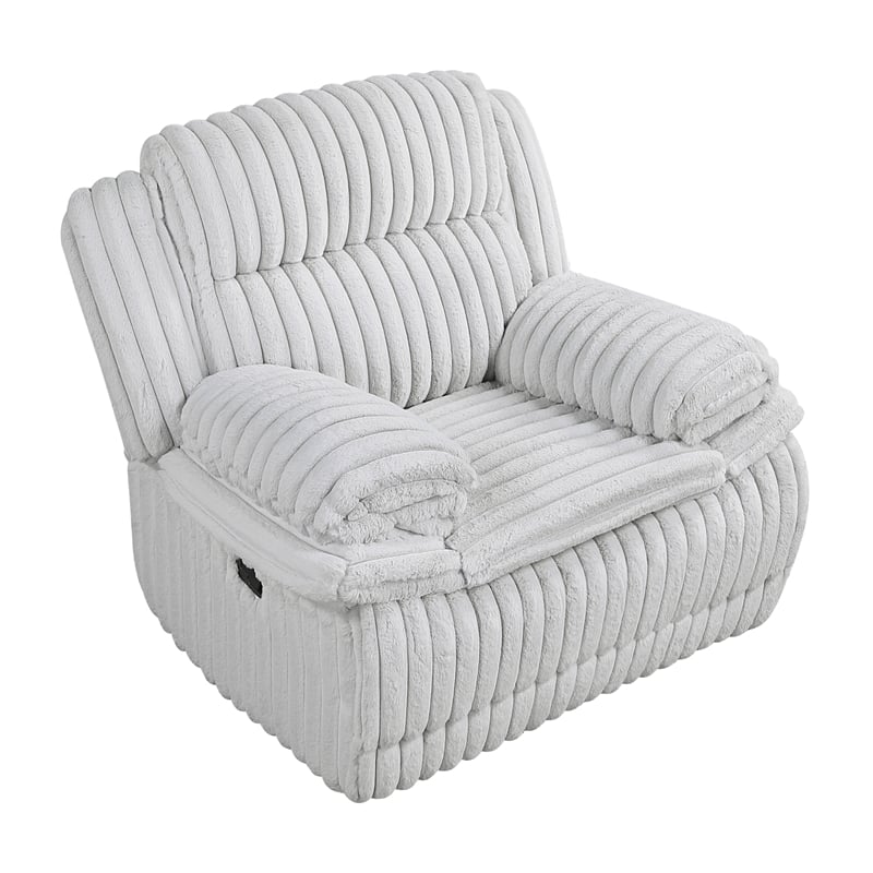 Lexicon Goodland Corduroy Glider Reclining Chair in Gray