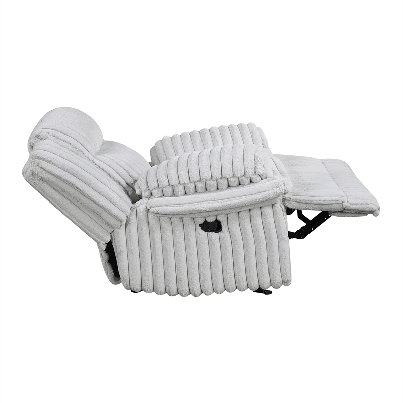 Lexicon Goodland Corduroy Glider Reclining Chair in Gray