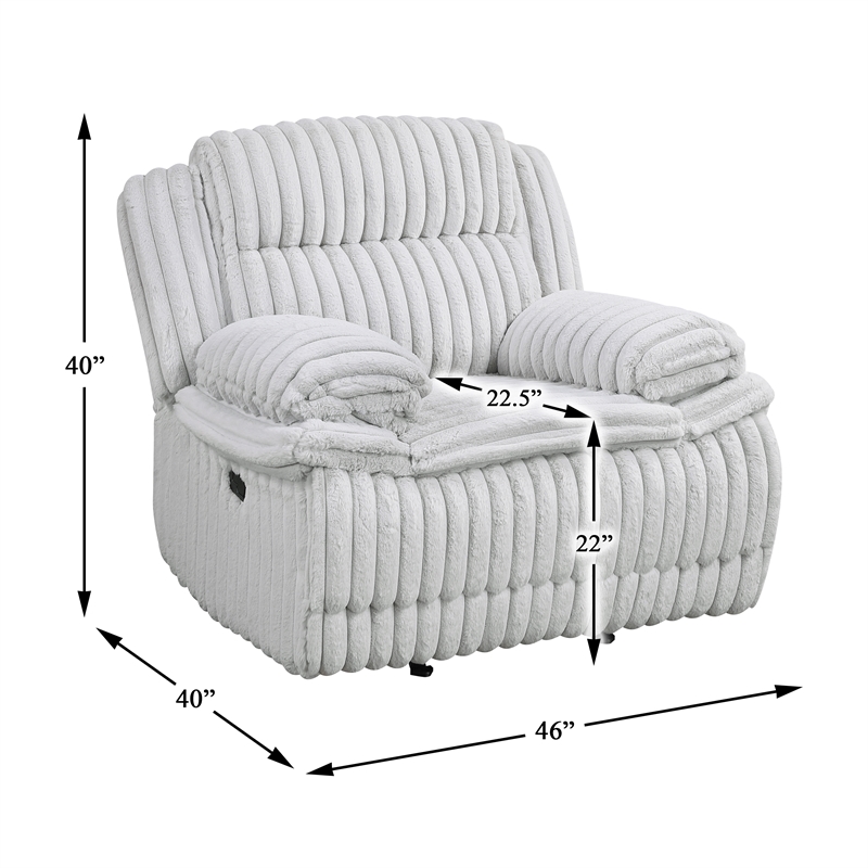 Lexicon Goodland Corduroy Glider Reclining Chair in Gray