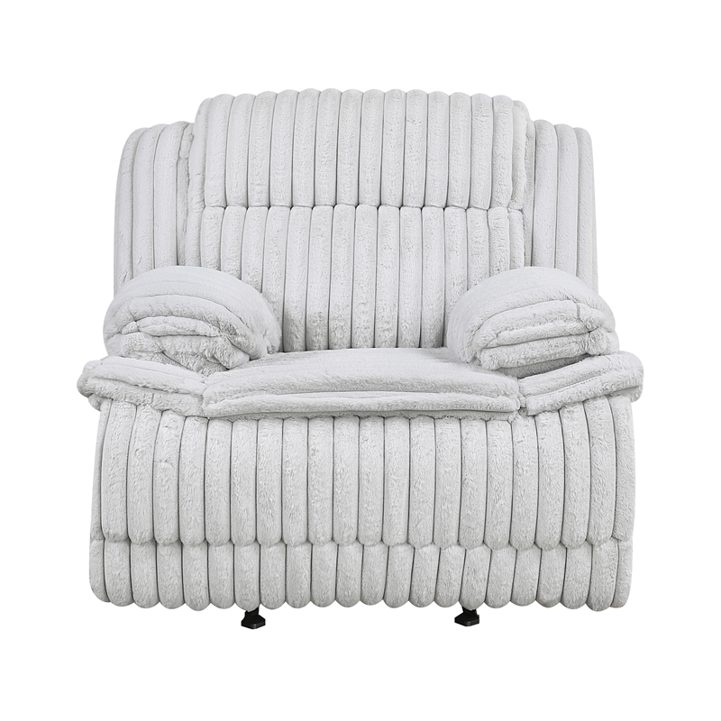 Lexicon Goodland Corduroy Glider Reclining Chair in Gray