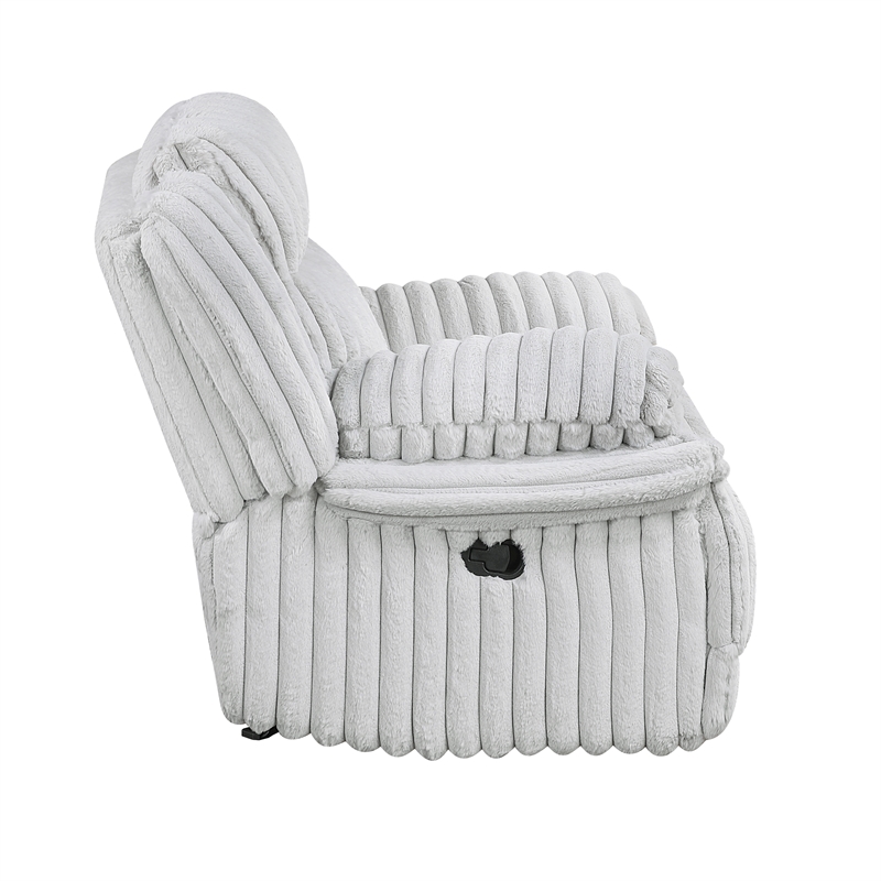 Lexicon Goodland Corduroy Glider Reclining Chair in Gray