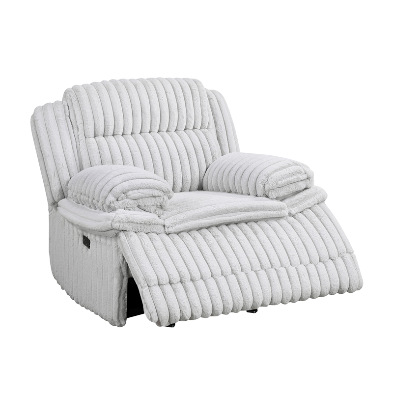 Lexicon Goodland Corduroy Glider Reclining Chair in Gray