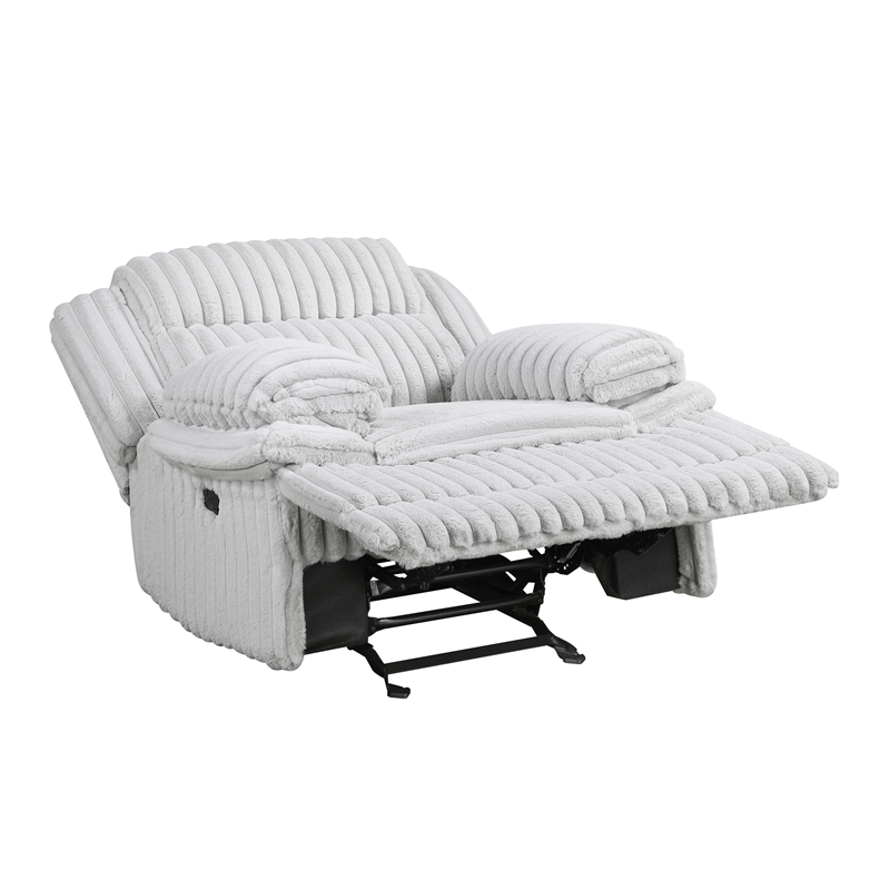 Lexicon Goodland Corduroy Glider Reclining Chair in Gray