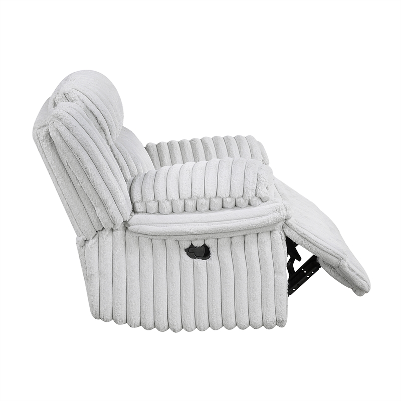 Lexicon Goodland Corduroy Glider Reclining Chair in Gray
