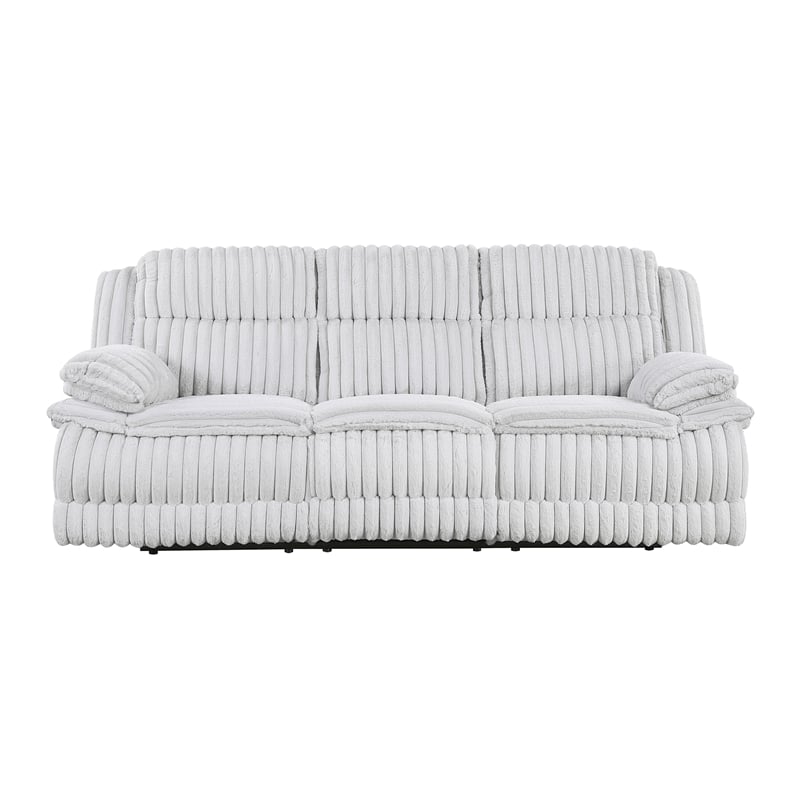Lexicon Goodland Corduroy Double Reclining Sofa in Gray