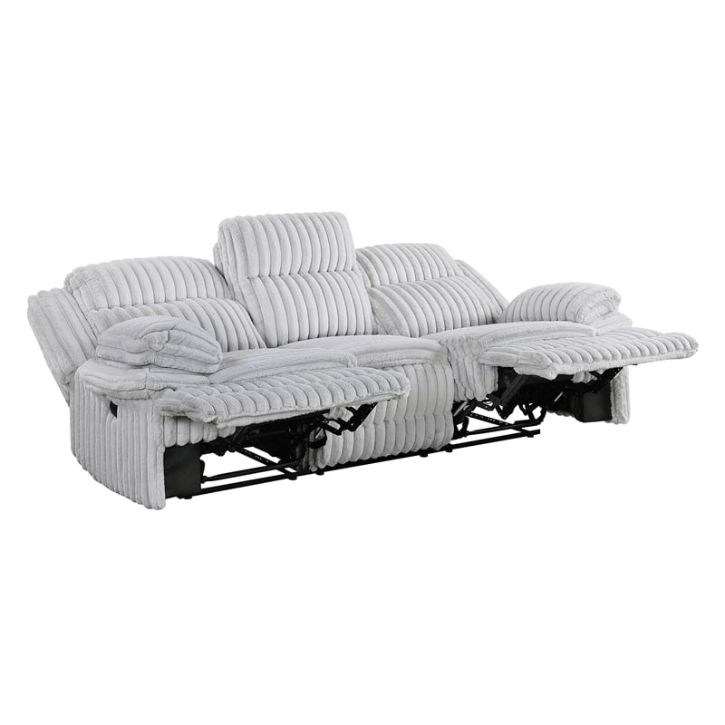 Lexicon Goodland Corduroy Double Reclining Sofa in Gray
