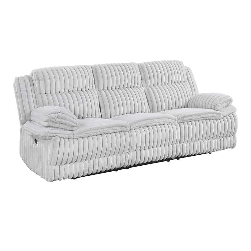 Lexicon Goodland Corduroy Double Reclining Sofa in Gray