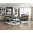 Lexicon Pagosa Microfiber Double Reclining Love Seat in Gray