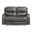 Lexicon Pagosa Microfiber Double Reclining Love Seat in Gray