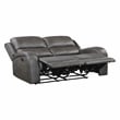 Lexicon Pagosa Microfiber Double Reclining Love Seat in Gray