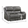 Lexicon Pagosa Microfiber Double Reclining Love Seat in Gray