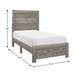 Lexicon Corbin Asian Hardwood Twin Bed in Gray