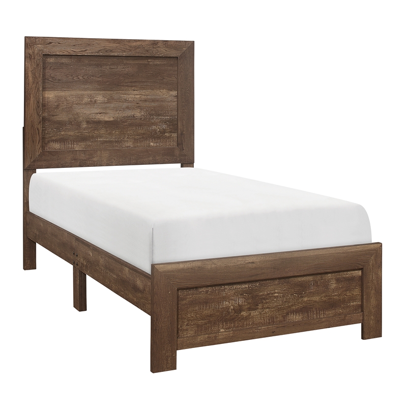 Lexicon Corbin Asian Hardwood Twin Bed in Rustic Brown