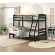 Lexicon Lani Asian Hardwood Twin/Full Bunk Bed in Wire Brushed Black