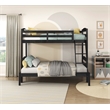 Lexicon Lani Asian Hardwood Twin/Full Bunk Bed in Wire Brushed Black