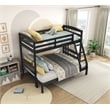 Lexicon Lani Asian Hardwood Twin/Full Bunk Bed in Wire Brushed Black