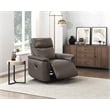 Lexicon Hadley Leather Swivel Glider Reclining Chair in Dark Brown