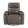 Lexicon Hadley Leather Swivel Glider Reclining Chair in Dark Brown