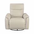 Lexicon Hadley Leather Swivel Glider Reclining Chair in Taupe