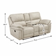 Lexicon Proctor Microfiber Double Reclining Love Seat w/ Center Console in Sand