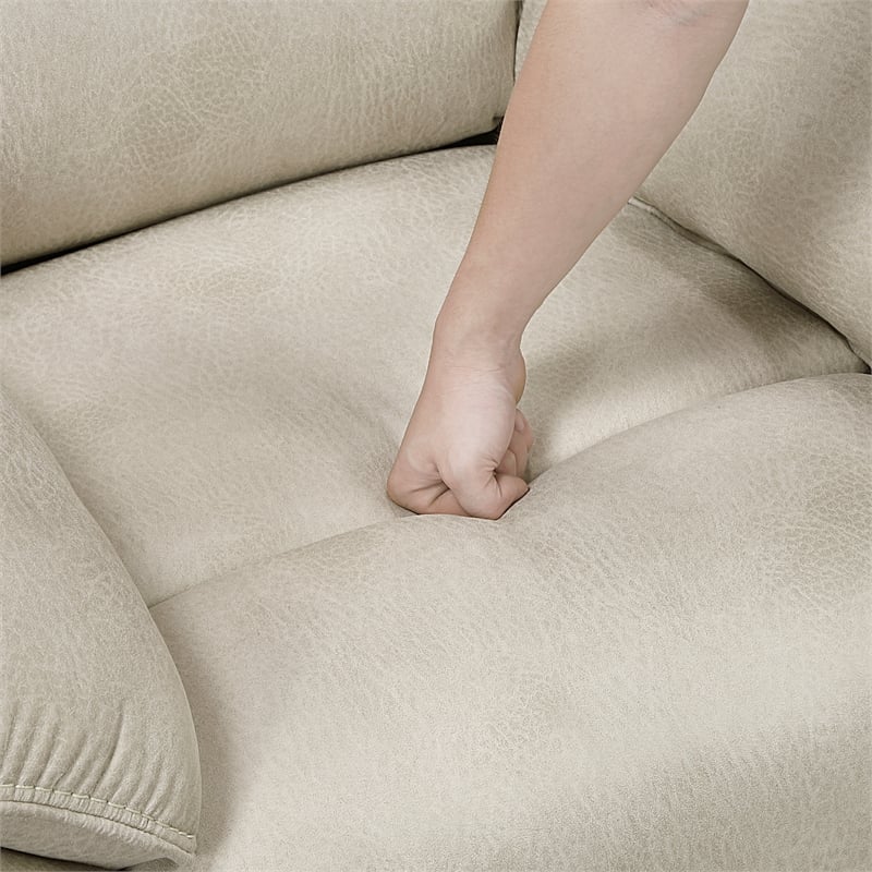 Lexicon Proctor Microfiber Double Reclining Love Seat w/ Center Console in Sand