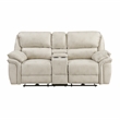 Lexicon Proctor Microfiber Pwr Dbl Reclining Love Seat w/ Center Console in Sand