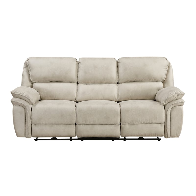 Lexicon Proctor Microfiber Power Double Reclining Sofa in Sand